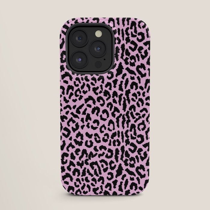 2000s leopard-black on palest pink iPhone Case