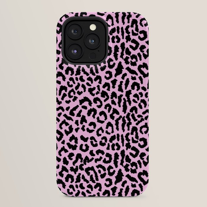 2000s leopard-black on palest pink iPhone Case