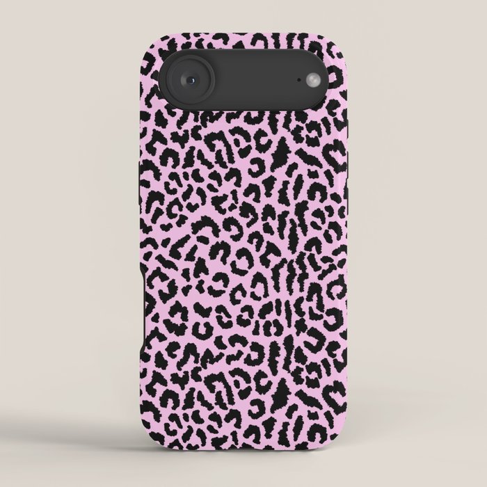 2000s leopard-black on palest pink iPhone Case
