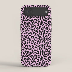 2000s leopard-black on palest pink iPhone Case