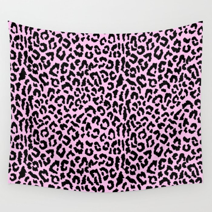 2000s leopard-black on palest pink Wall Tapestry