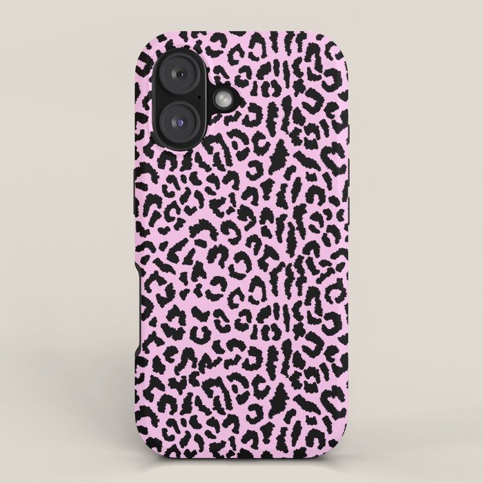 2000s leopard-black on palest pink iPhone Case