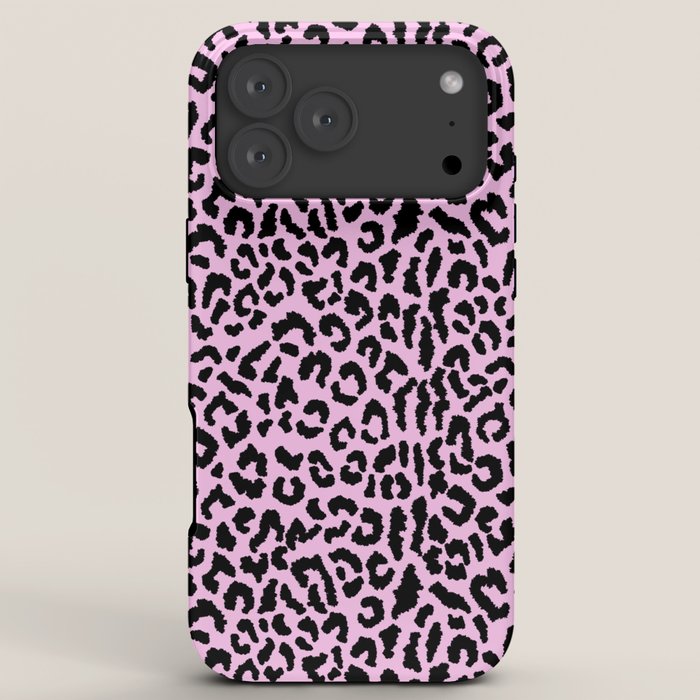 2000s leopard-black on palest pink iPhone Case