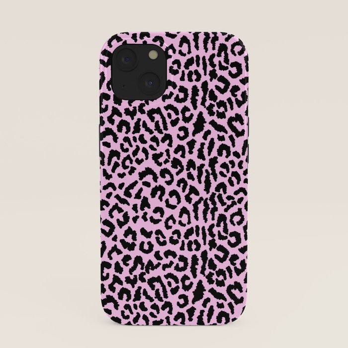 2000s leopard-black on palest pink iPhone Case
