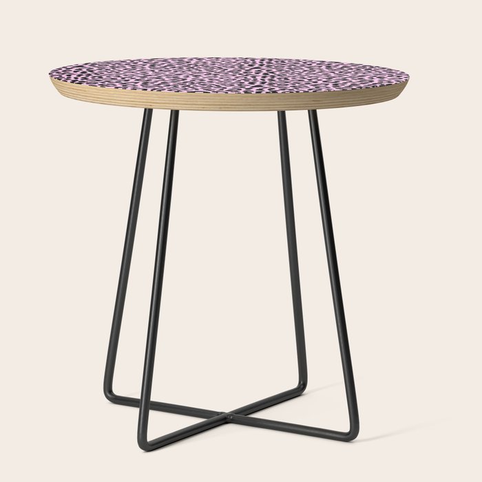 2000s leopard-black on palest pink Side Table