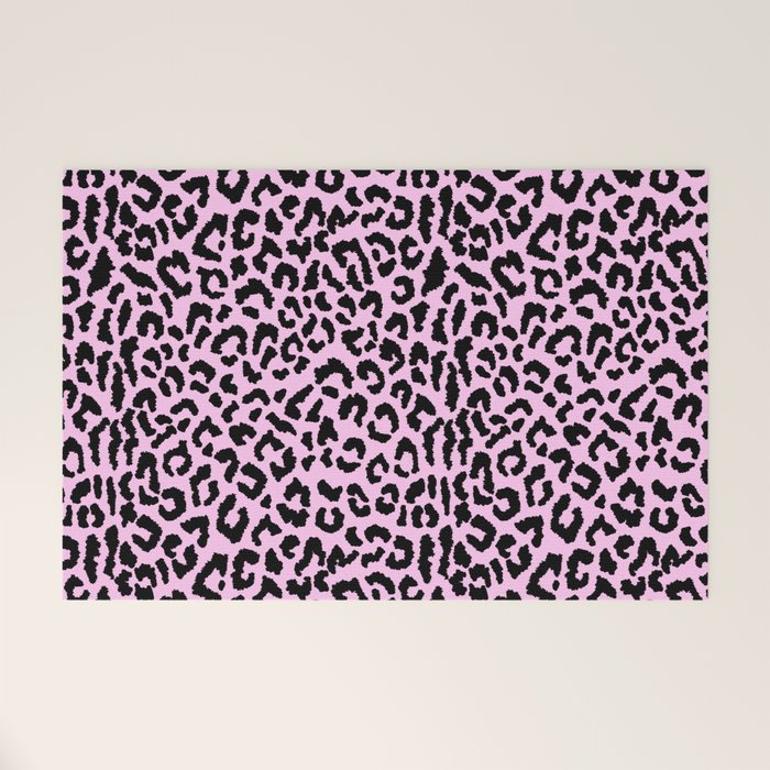 2000s leopard-black on palest pink Welcome Mat