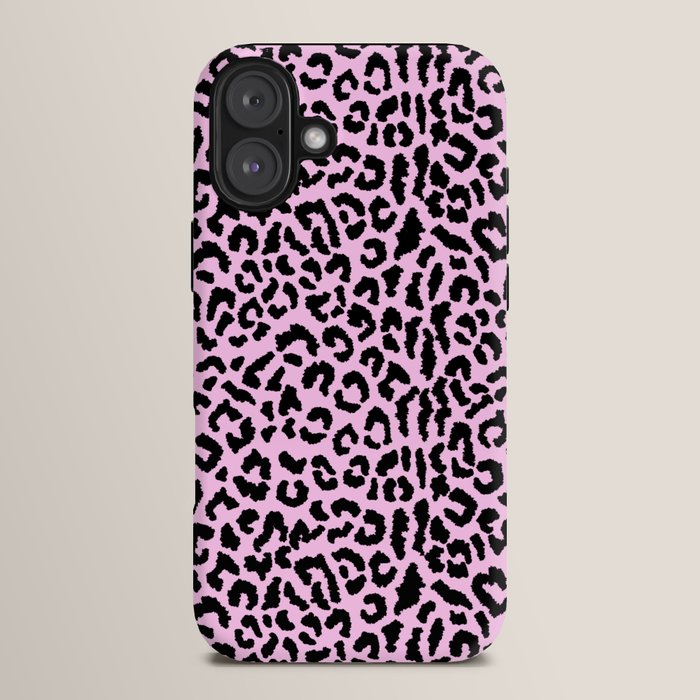 2000s leopard-black on palest pink iPhone Case