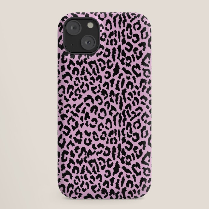 2000s leopard-black on palest pink iPhone Case
