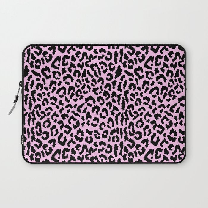 2000s leopard-black on palest pink Laptop Sleeve