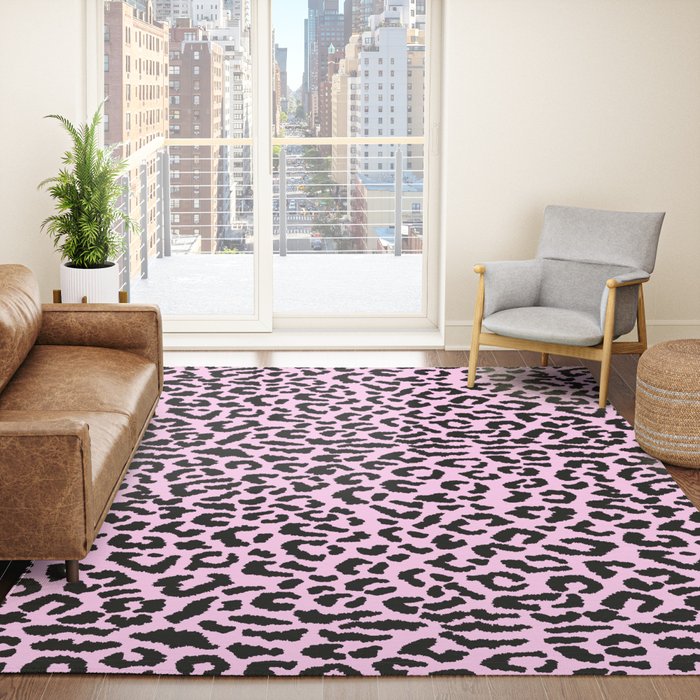 2000s leopard-black on palest pink Rug