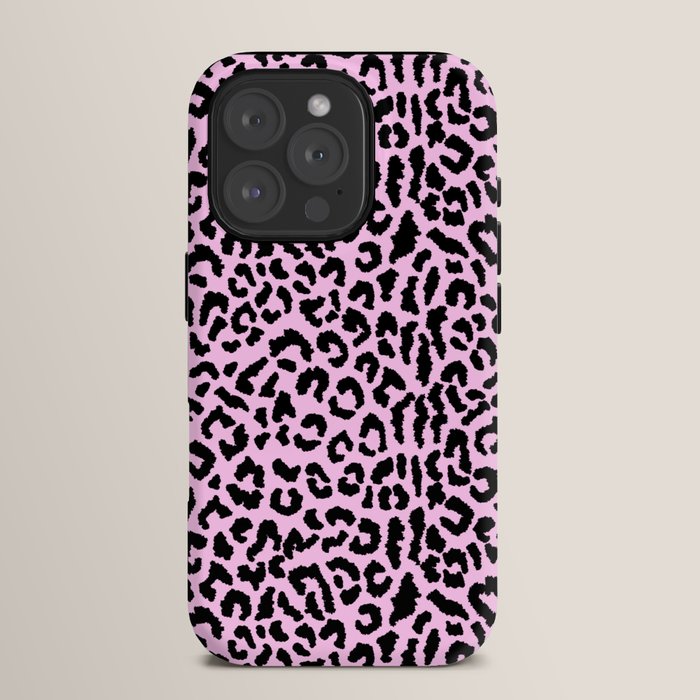 2000s leopard-black on palest pink iPhone Case