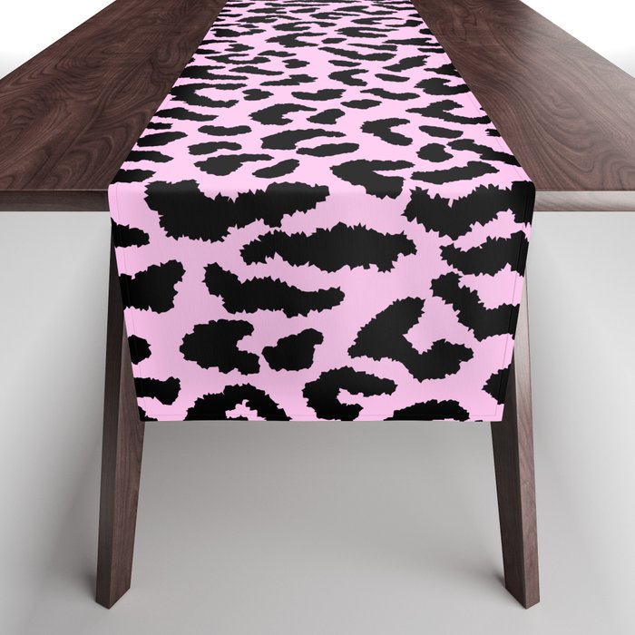 2000s leopard-black on palest pink Table Runner