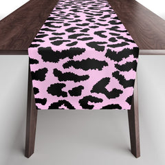 2000s leopard-black on palest pink Table Runner