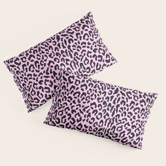 2000s leopard-black on palest pink Pillow Sham