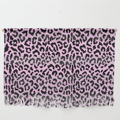 2000s leopard-black on palest pink Wall Hanging
