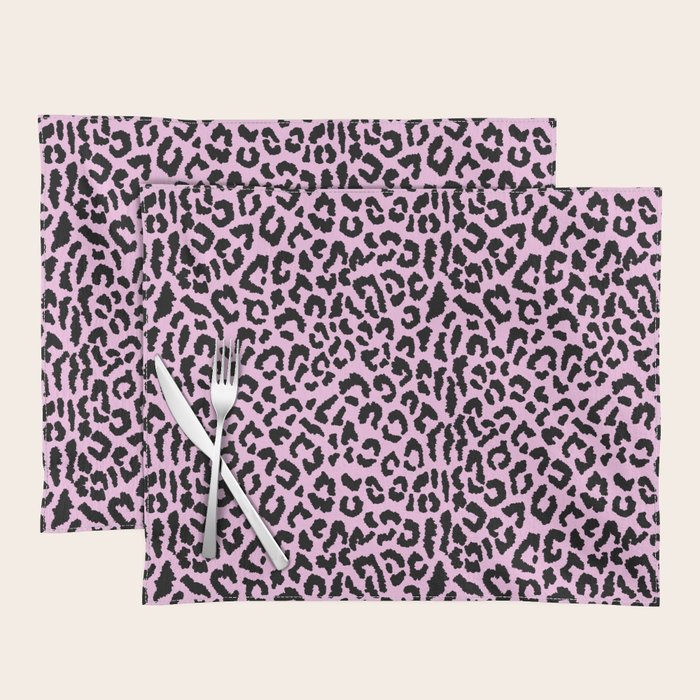 2000s leopard-black on palest pink Placemat