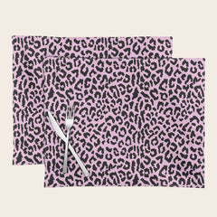 2000s leopard-black on palest pink Placemat