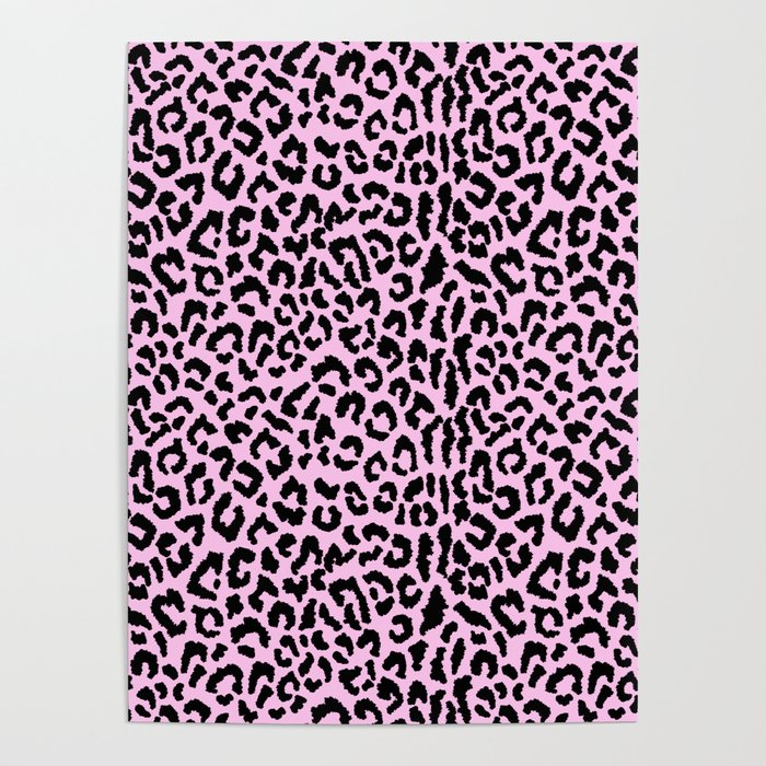 2000s leopard-black on palest pink Poster
