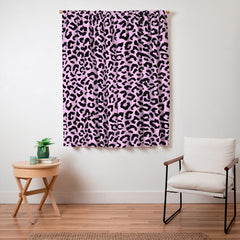 2000s leopard-black on palest pink Window Curtain