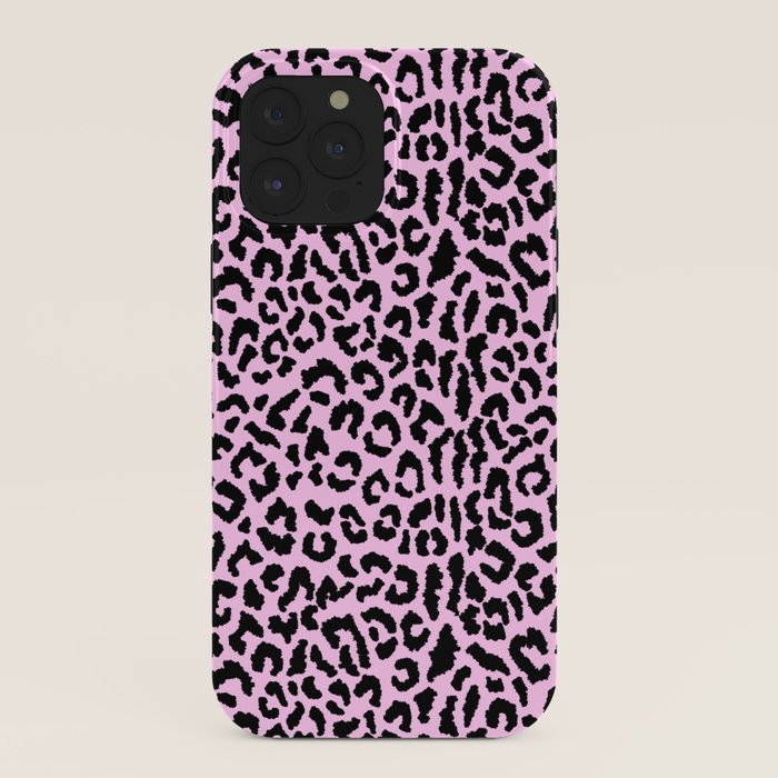 2000s leopard-black on palest pink iPhone Case