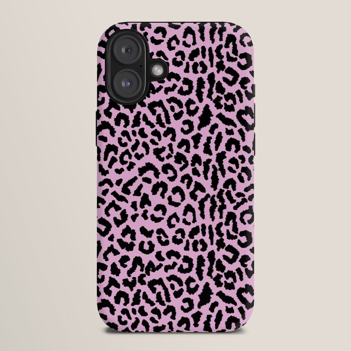 2000s leopard-black on palest pink iPhone Case