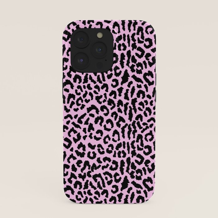 2000s leopard-black on palest pink iPhone Case