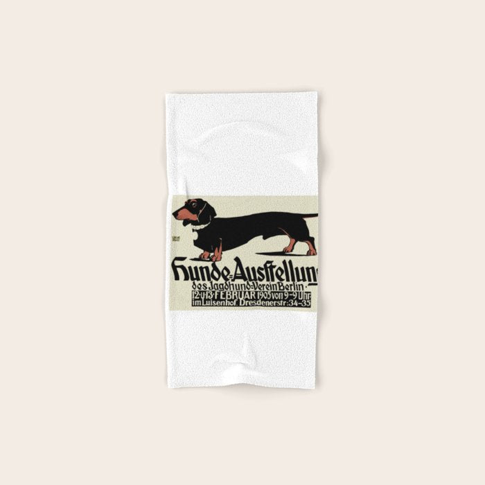 1905 German Dog Show Dachshund Poster Bath Towel