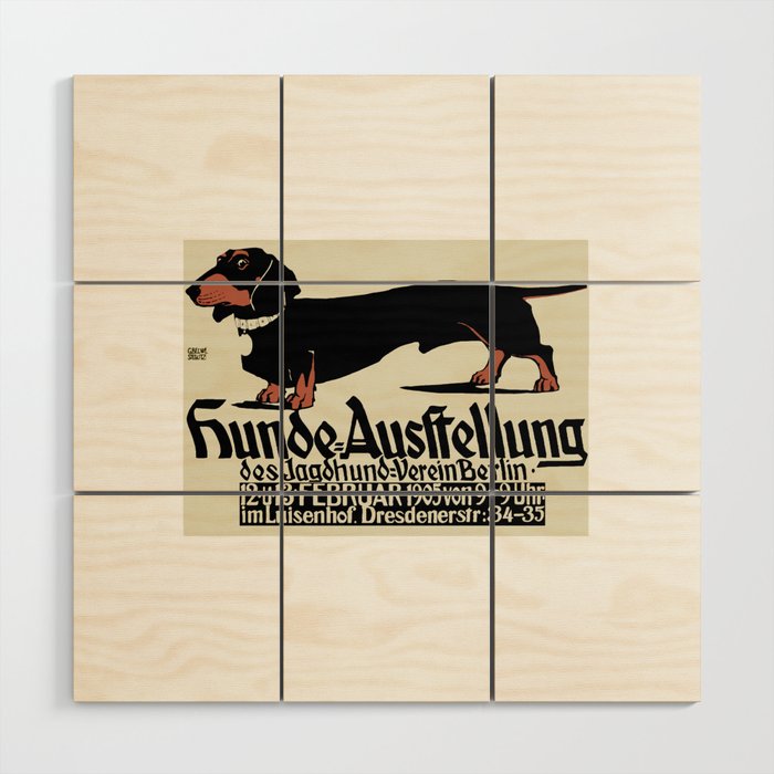 1905 German Dog Show Dachshund Poster Wood Wall Art