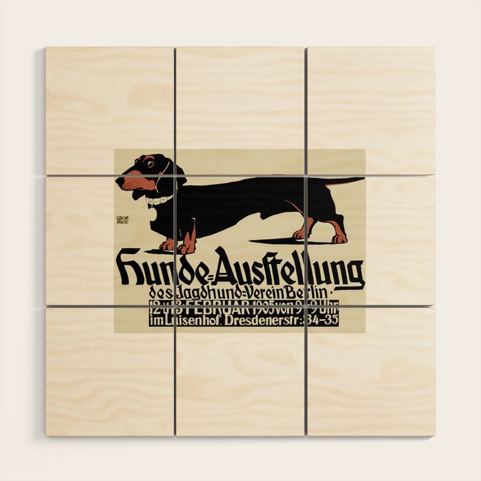 1905 German Dog Show Dachshund Poster Wood Wall Art