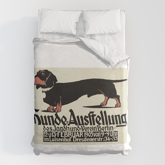 1905 German Dog Show Dachshund Poster Duvet Cover
