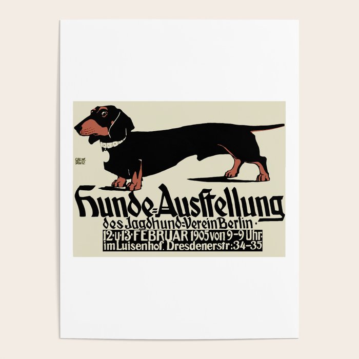 1905 German Dog Show Dachshund Poster Poster