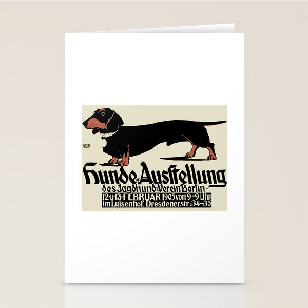 1905 German Dog Show Dachshund Poster Stationery Card