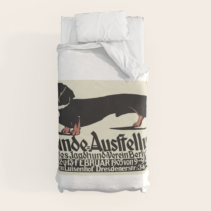 1905 German Dog Show Dachshund Poster Duvet Cover