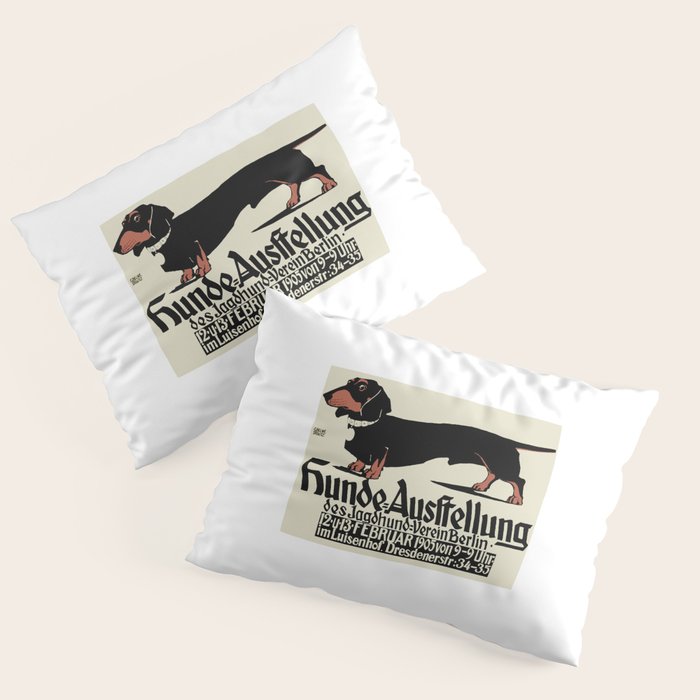 1905 German Dog Show Dachshund Poster Pillow Sham