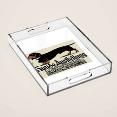 1905 German Dog Show Dachshund Poster Acrylic Tray