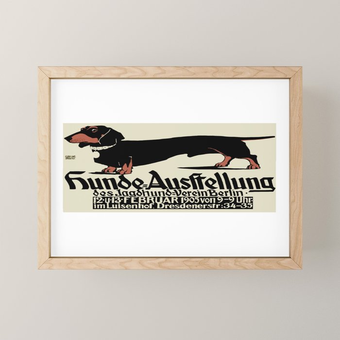 1905 German Dog Show Dachshund Poster Mini Art Print