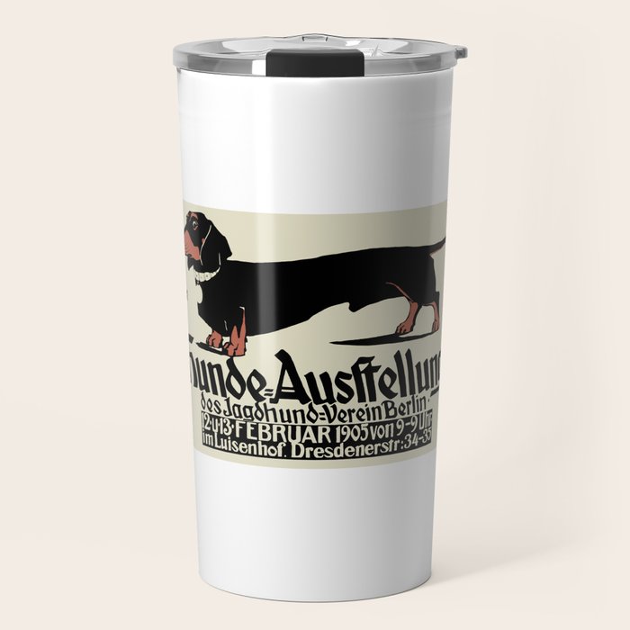 1905 German Dog Show Dachshund Poster Travel Mug