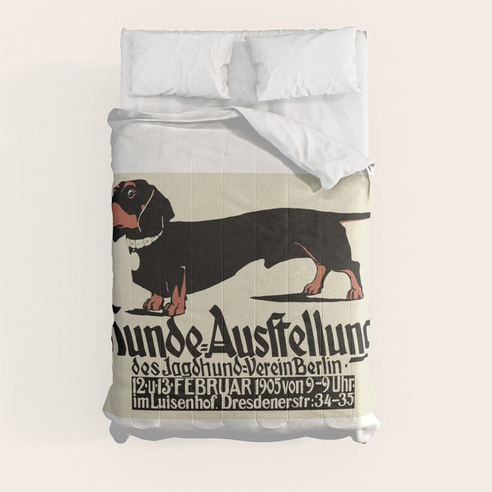 1905 German Dog Show Dachshund Poster Comforter