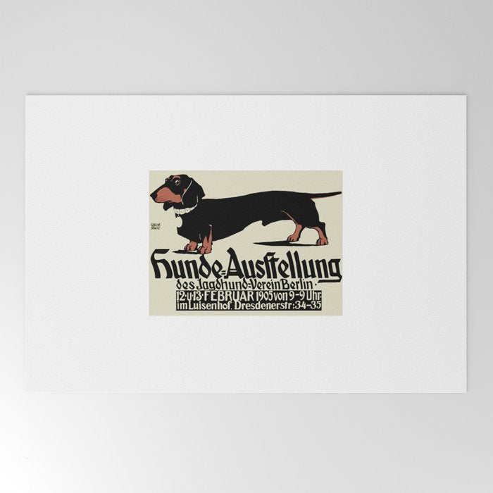 1905 German Dog Show Dachshund Poster Welcome Mat