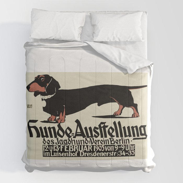 1905 German Dog Show Dachshund Poster Comforter