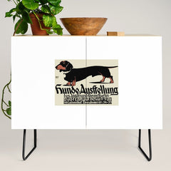 1905 German Dog Show Dachshund Poster Credenza
