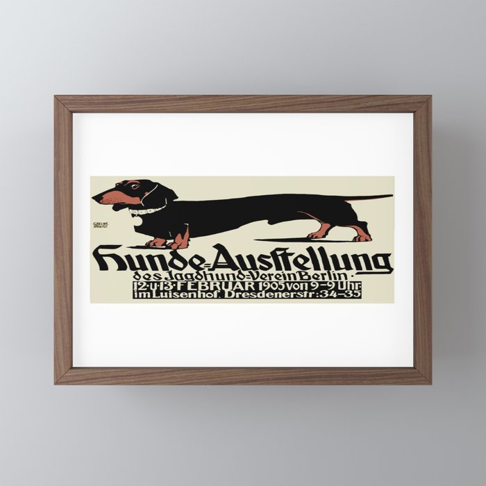 1905 German Dog Show Dachshund Poster Mini Art Print