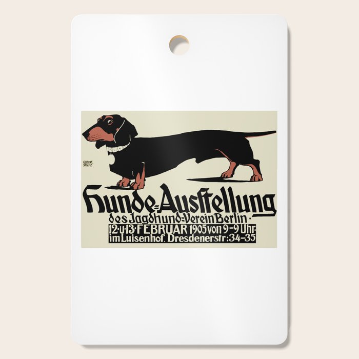 1905 German Dog Show Dachshund Poster Cutting Board
