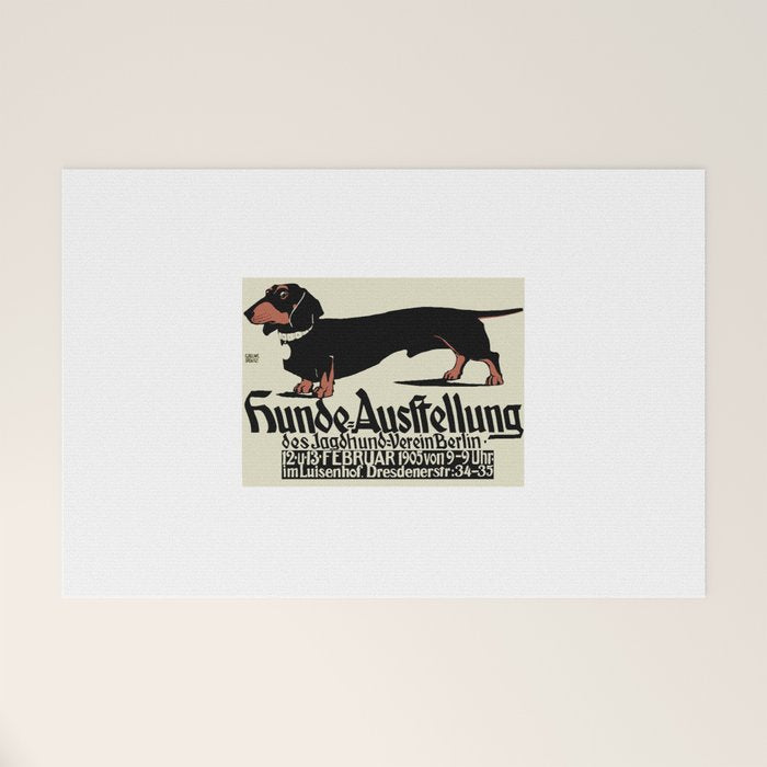 1905 German Dog Show Dachshund Poster Welcome Mat