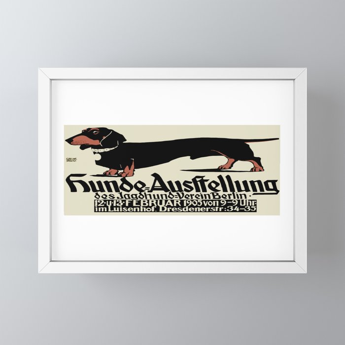 1905 German Dog Show Dachshund Poster Mini Art Print