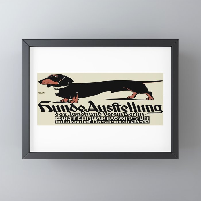 1905 German Dog Show Dachshund Poster Mini Art Print