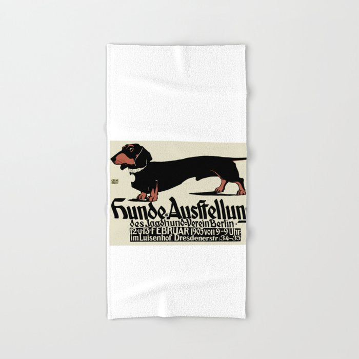 1905 German Dog Show Dachshund Poster Bath Towel