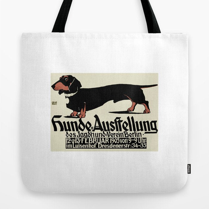 1905 German Dog Show Dachshund Poster Tote Bag