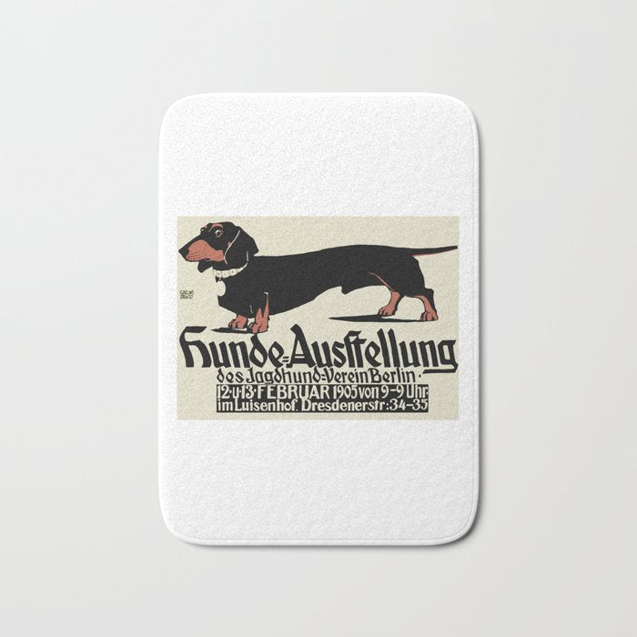 1905 German Dog Show Dachshund Poster Bath Mat