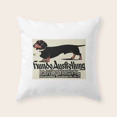 1905 German Dog Show Dachshund Poster Throw Pillow